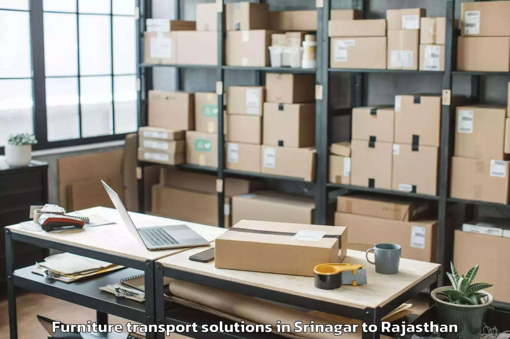 Book Srinagar to Bari Dholpur Furniture Transport Solutions